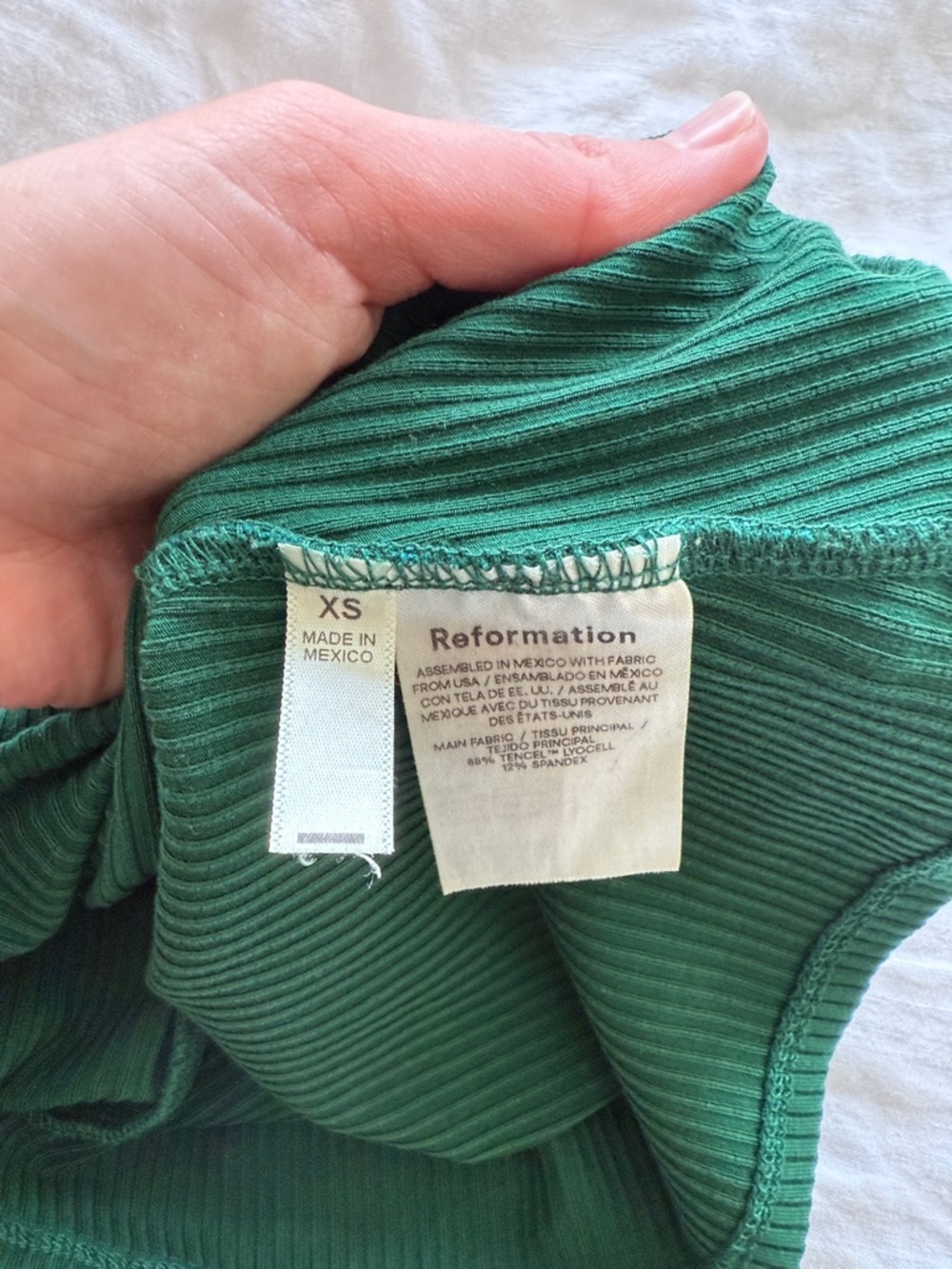 Reformation Dark Green Ribbed Tank - Picture 4 of 4